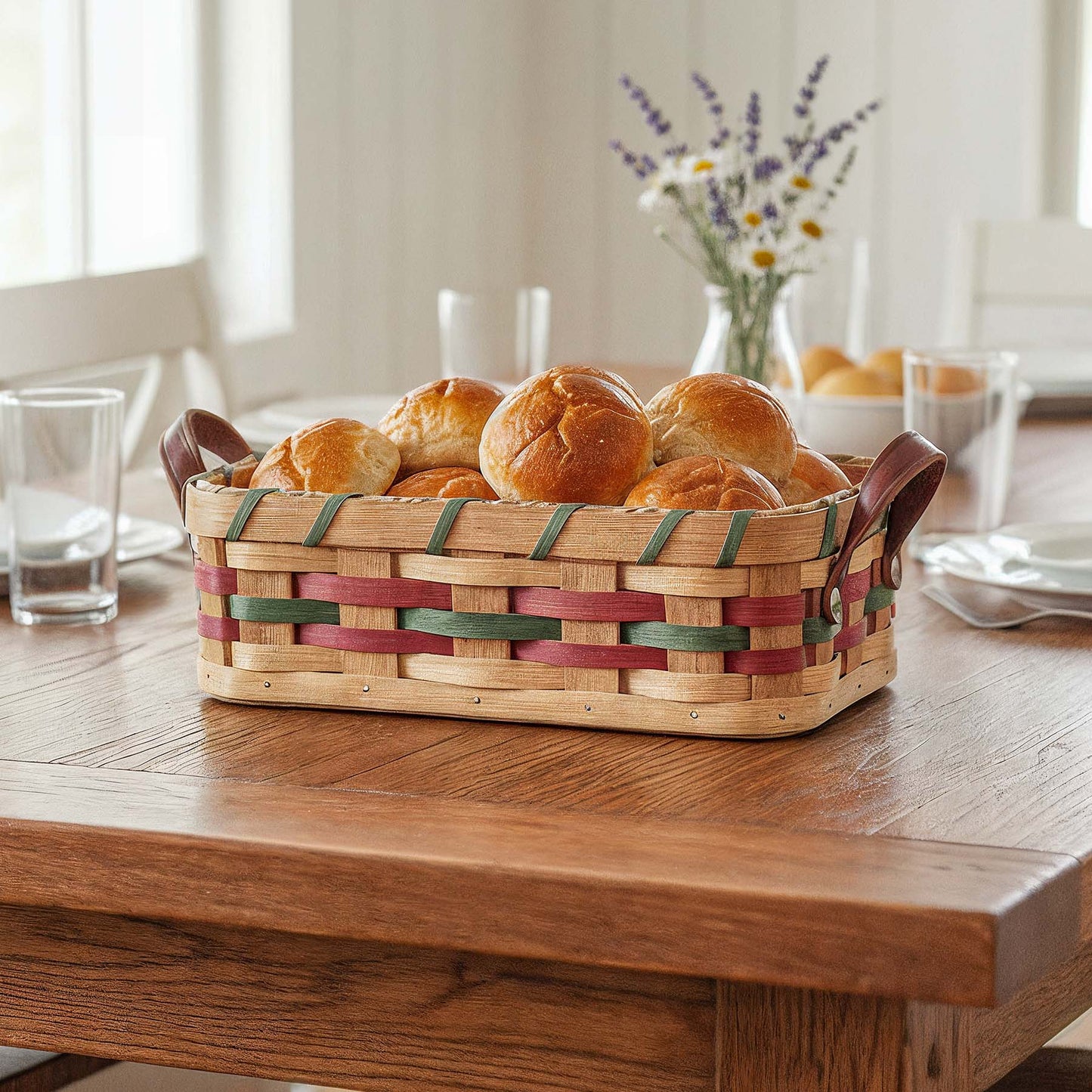 Dinner Roll Basket | Amish Wicker Small Bread Basket