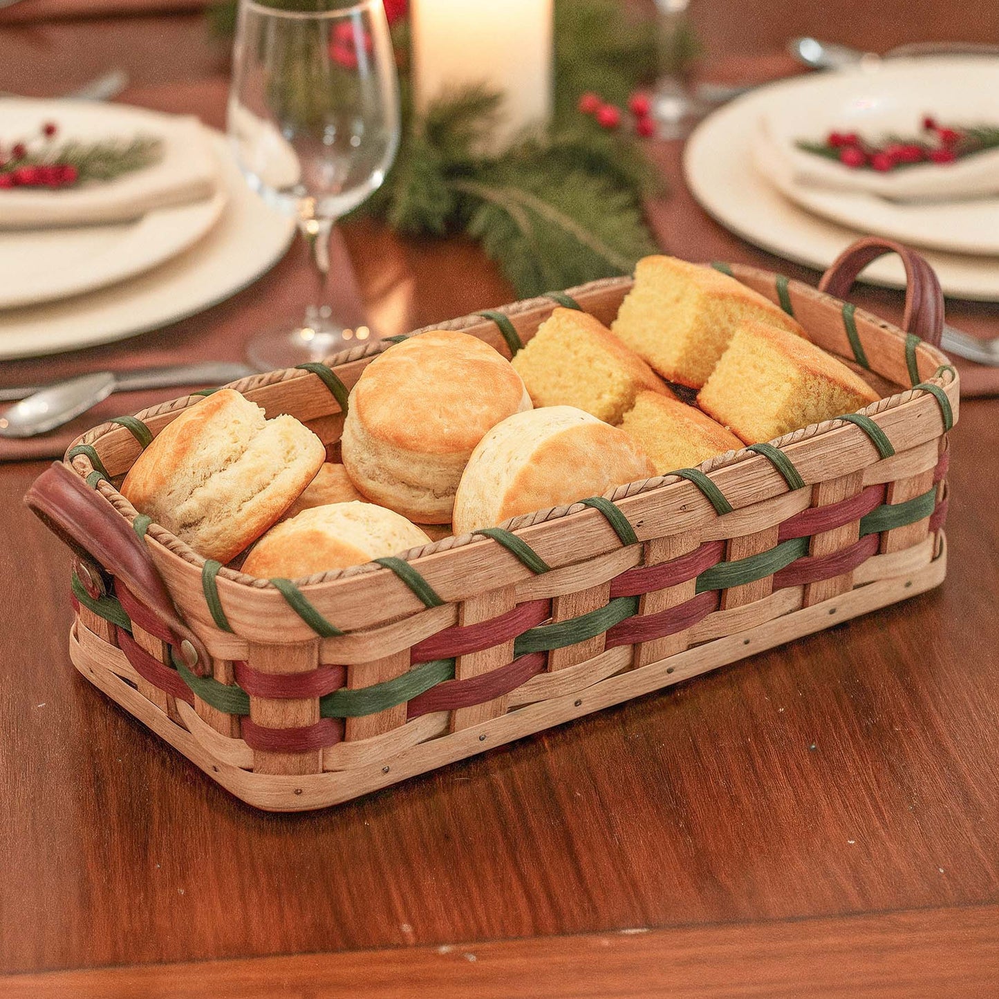 Bread Serving Basket | Amish Wicker Large Bread Basket