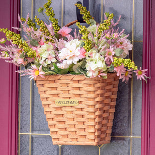 Front Door Hanging Basket | Flat Back Amish Wicker Wall Basket