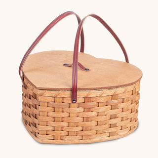 Heart Shaped Picnic Basket | Vintage Heirloom Amish Wicker Basket