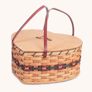 Heart Shaped Picnic Basket | Vintage Heirloom Amish Wicker Basket