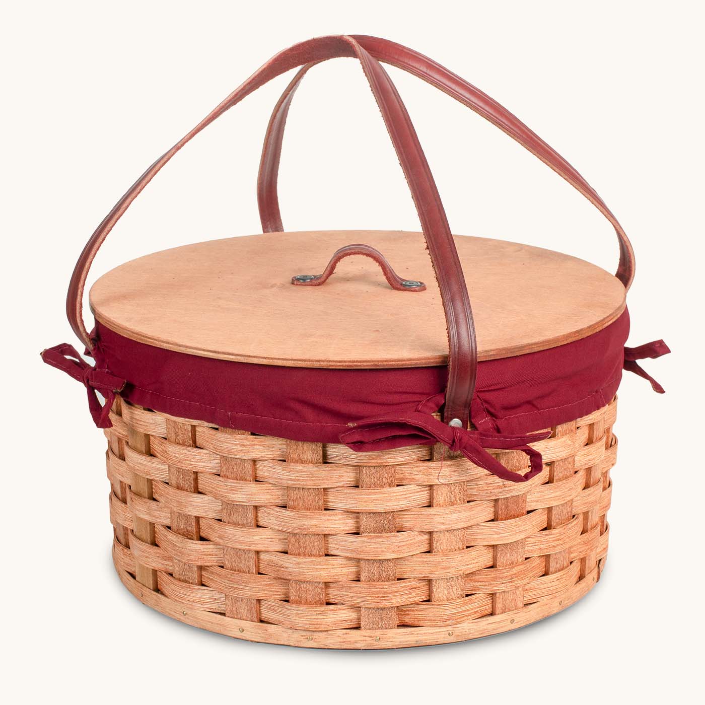 Amish Hand Sewn Basket Liner for Double Round Pie Carrier