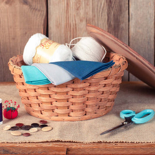 Amish Mending Basket | Wicker Darning & Sewing Notion Storage