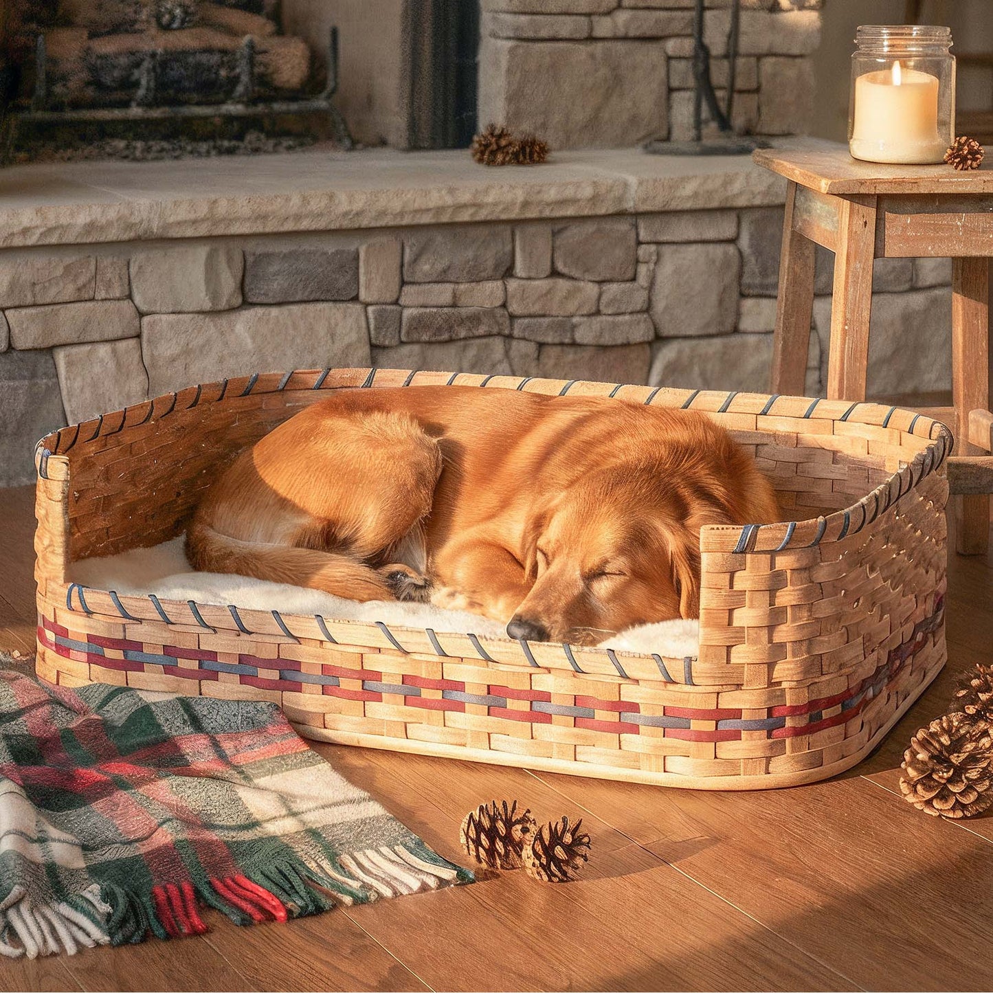 Large Wicker Dog Bed | Amish Woven Pet Bed Basket