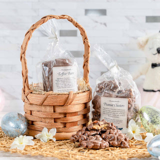 Chocolate Filled Gift Basket | Small Wicker Basket w/Handle