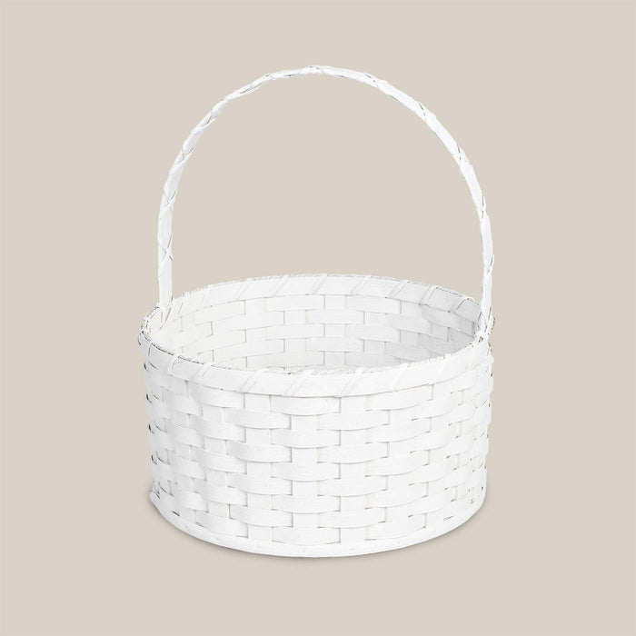 Large Round White Easter Basket | Heirloom Farmhouse Amish Wicker