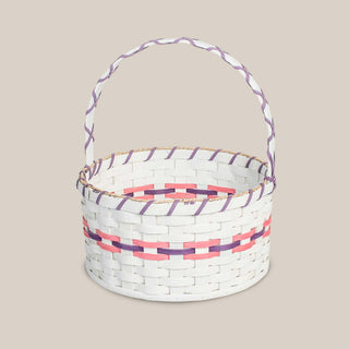 Large Round White Easter Basket | Heirloom Farmhouse Amish Wicker