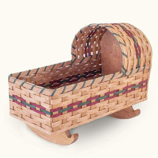 Doll Cradle 18” Amish Handmade Woven Wooden Crib
