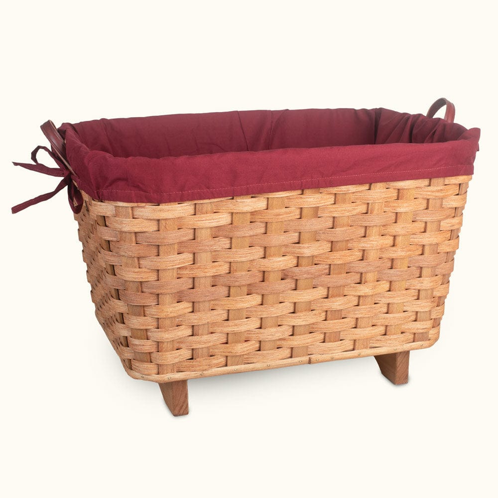 Amish Handmade Throw Blanket Basket Liner Wine