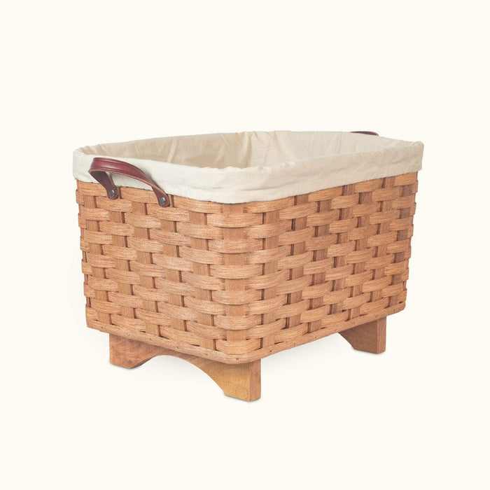 Cloth Liner For Fireplace Hearth & Large Magazine Basket Cream