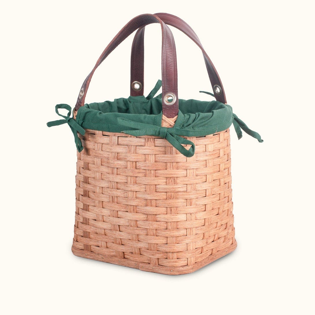 Hand Sewn Liner for Crochet & Knitting Tote Green