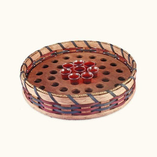 Amish Made Woven Wood Communion Cup Tray Basket