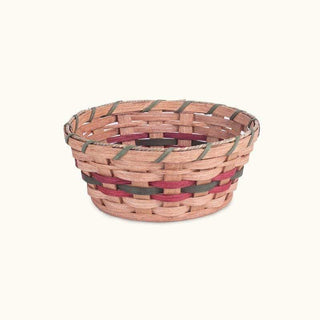 Church Offering Plate | Amish Woven Wood Deep Collection Basket Wine & Green