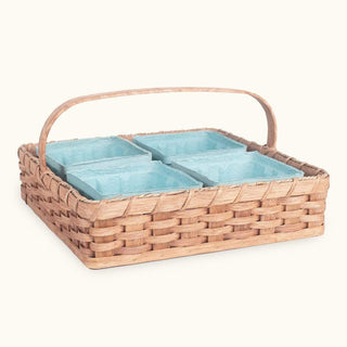 Medium Garden & Harvest Basket | Amish Wicker Shallow Basket w/Handle