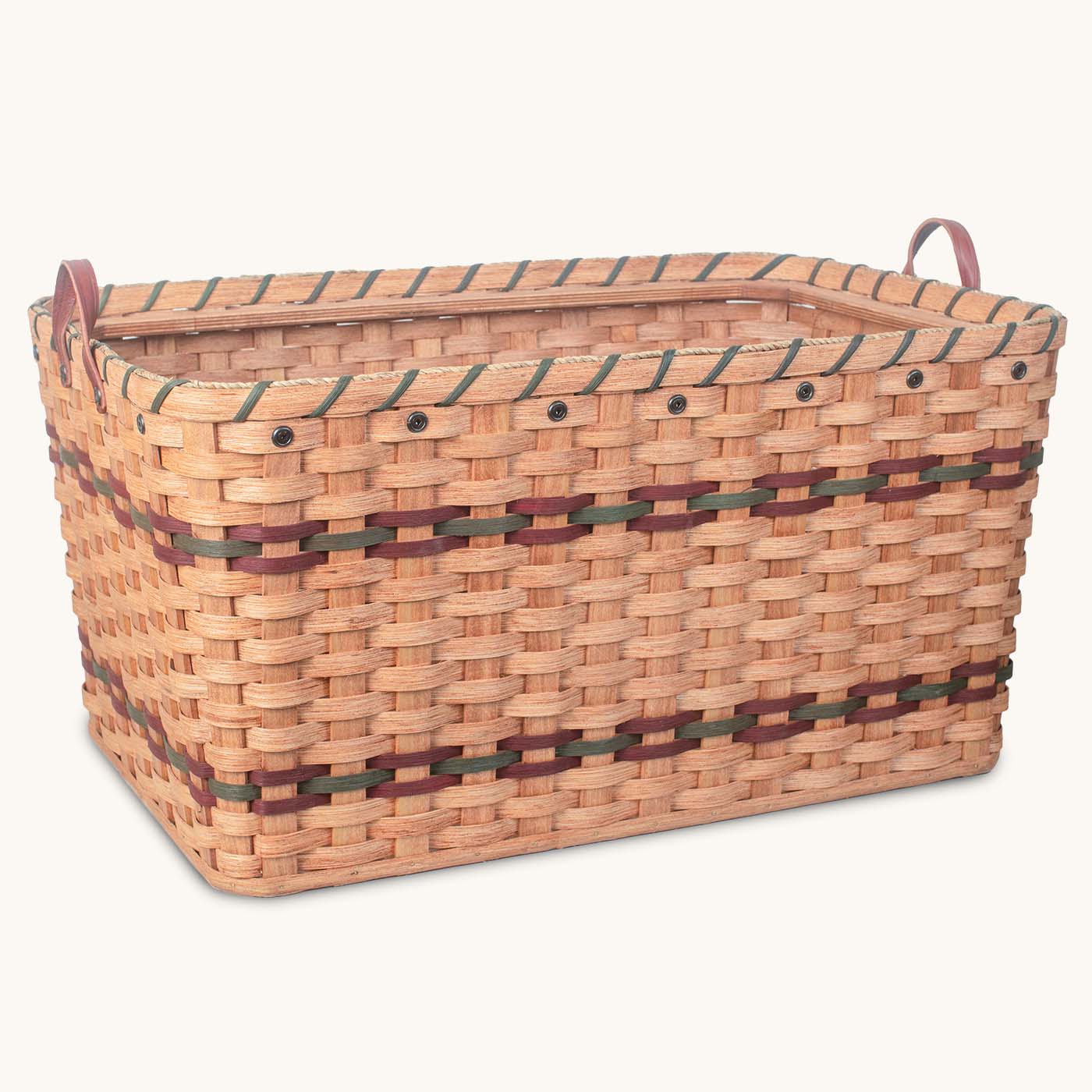 2 Bushel Laundry Basket | Huge Amish Wicker Storage Hamper Wine & Green