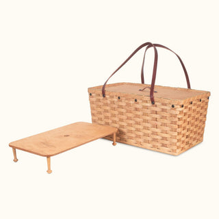 Large Picnic Basket | Family Sized Vintage Amish Wicker Basket Plain