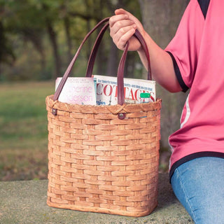 Amish Market and Everyday Tote Bag from Flexible Woven Wicker Plain