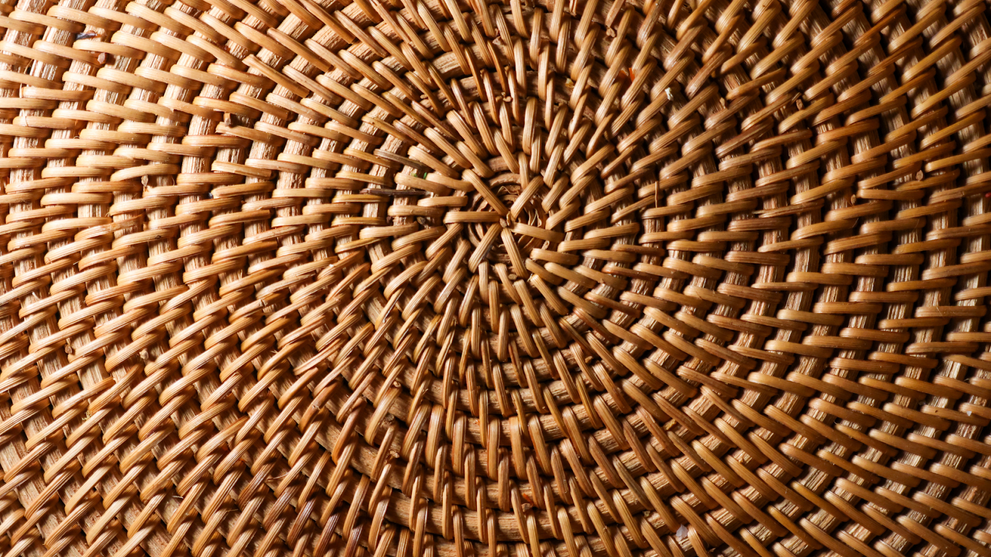 Close Up Of Woven Wicker Texture