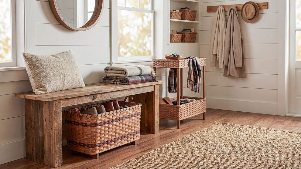 Entryway Ideas That Add Warmth: Organize With Amish-Made Baskets