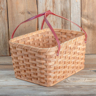 SALE! 18" x 13" x 9.5" Tall Amish Handmade Rectangle Basket w/Handles