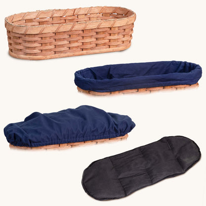Large Bread Warmer Basket 4-Piece Set | Microwave-Ready Bundle
