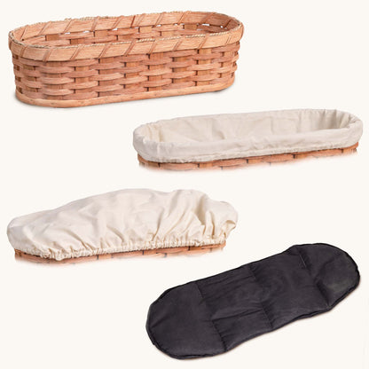 Large Bread Warmer Basket 4-Piece Set | Microwave-Ready Bundle