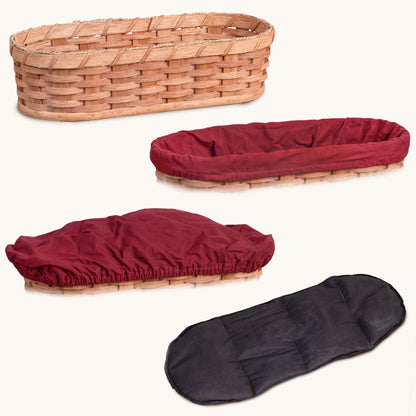 Large Bread Warmer Basket 4-Piece Set | Microwave-Ready Bundle