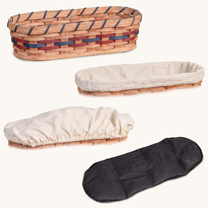 Large Bread Warmer Basket 4-Piece Set | Microwave-Ready Bundle