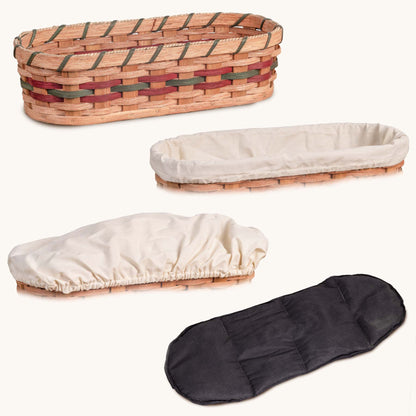 Large Bread Warmer Basket 4-Piece Set | Microwave-Ready Bundle