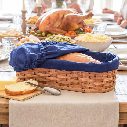 Large Bread Warmer Basket 4-Piece Set | Microwave-Ready Bundle
