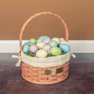 Small Round Easter Basket | Rustic Vintage Amish Woven Wicker