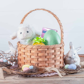 Medium Round Easter Basket | Natural Traditional Amish Woven Wicker