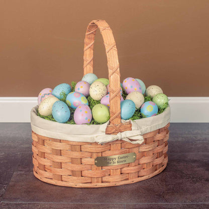Medium Oval Easter Basket | Natural Decorative Amish Woven Wicker