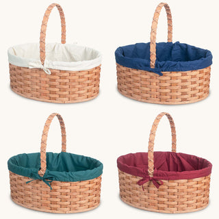 Amish Hand Sewn Liner for Giant Oval Wicker Easter Basket