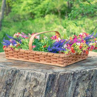 Flower Gathering Basket | Amish Woven Wicker French Style Basket