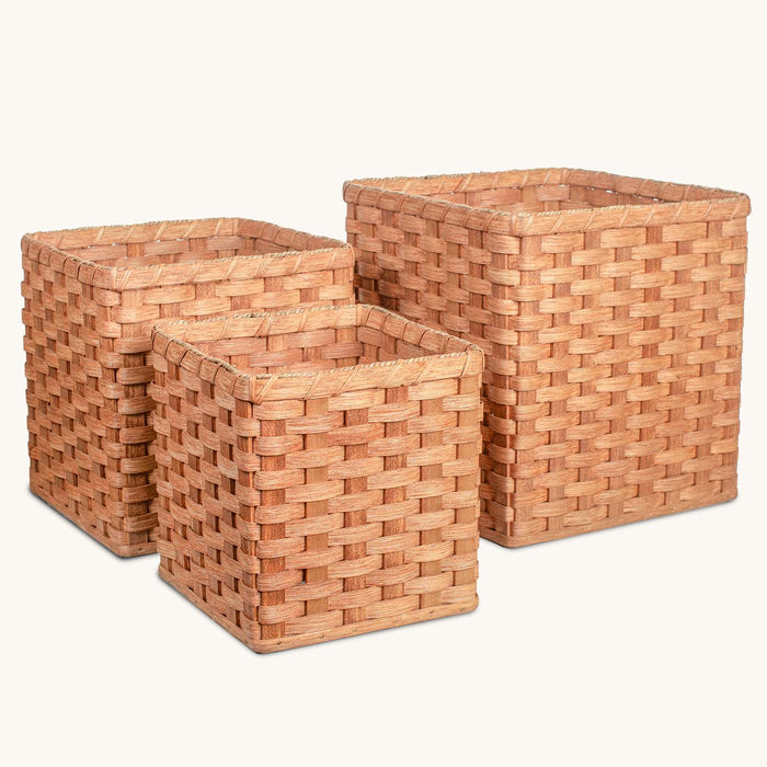 3-Piece Square/Cube Wicker Basket Set | FREE Basket Included!