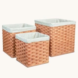 Cloth Liner For 3-Piece Square/Cube Basket Set