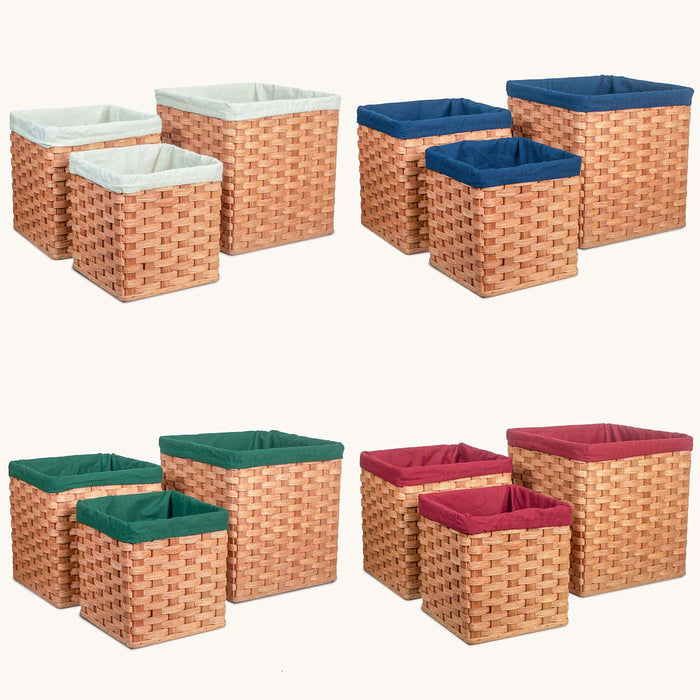 Cloth Liner For 3-Piece Square/Cube Basket Set