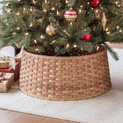Basket Tree Collar | Amish Woven Wicker Christmas Tree Ring Skirt