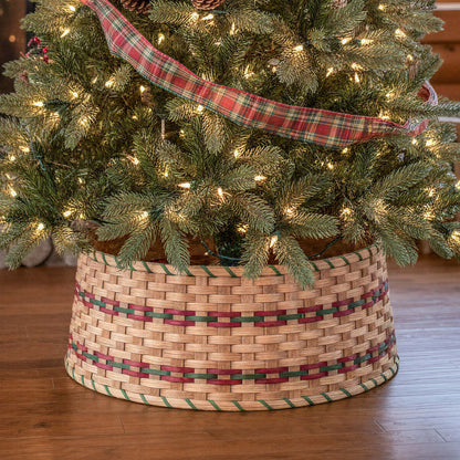 Basket Tree Collar | Amish Woven Wicker Christmas Tree Ring Skirt