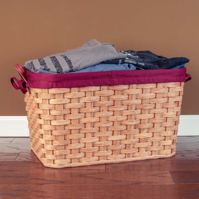 Handmade Storage Basket with Handles Woven Laundry Wicker Baskets