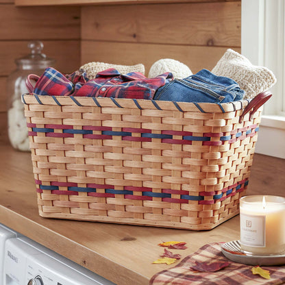 Vintage Wicker Laundry Basket | Extra Large Retro Amish Woven