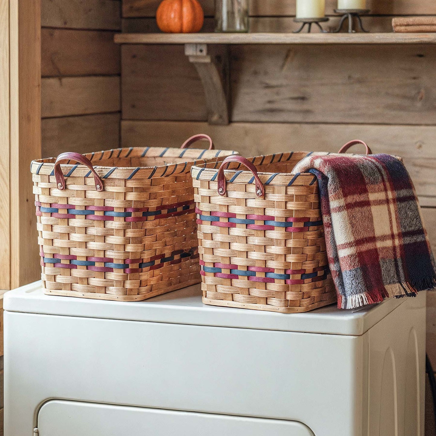 2-Pack Laundry Storage Baskets | Woven Organizing Hamper Pair