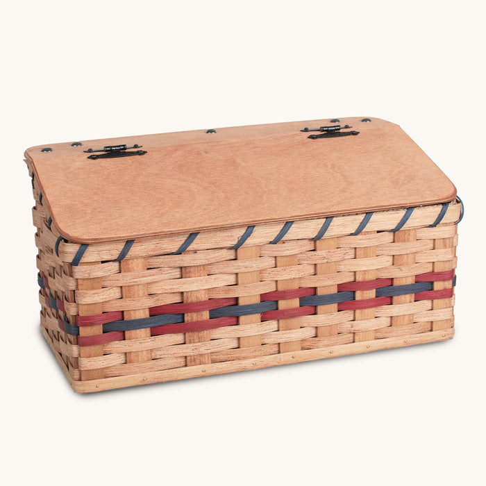 Amish Bread Box | Woven Wooden Countertop Storage w/Lid