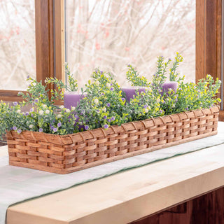 Farmhouse Table Centerpiece | Large Amish Wicker Decorative Tray