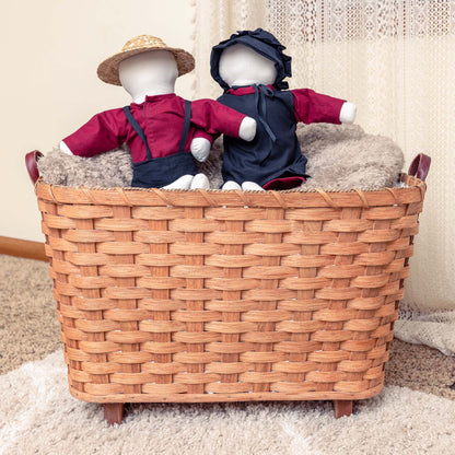 Throw Blanket Basket | Decorative Amish Wicker Living Room Storage