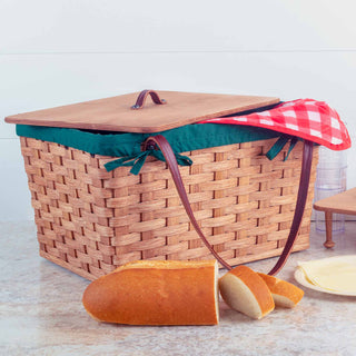 Traditional Picnic Basket | Classic Amish Woven Wicker Basket