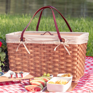 Extra-Large Picnic Basket | Giant Amish Woven Wicker Picnic Hamper