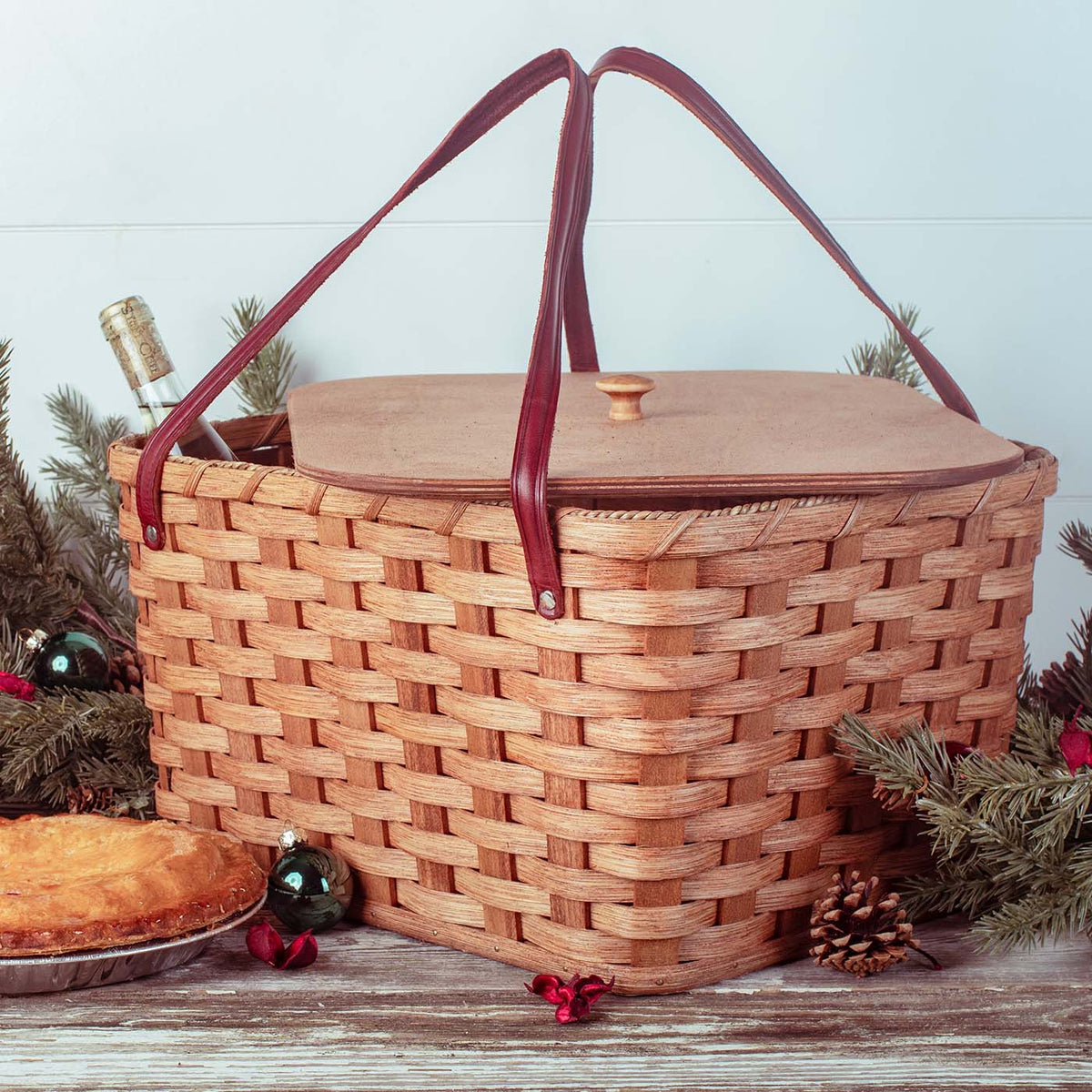 Large Picnic Basket  Old-Order Amish Woven Picnic Hamper Basket