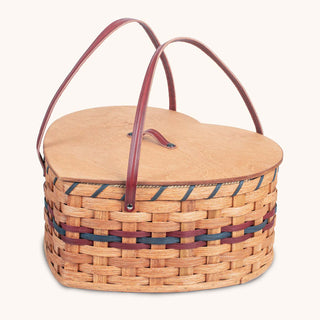 Heart Shaped Picnic Basket | Vintage Heirloom Amish Wicker Basket